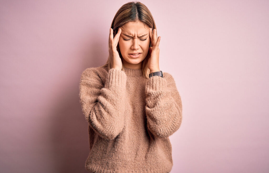 woman having a headache