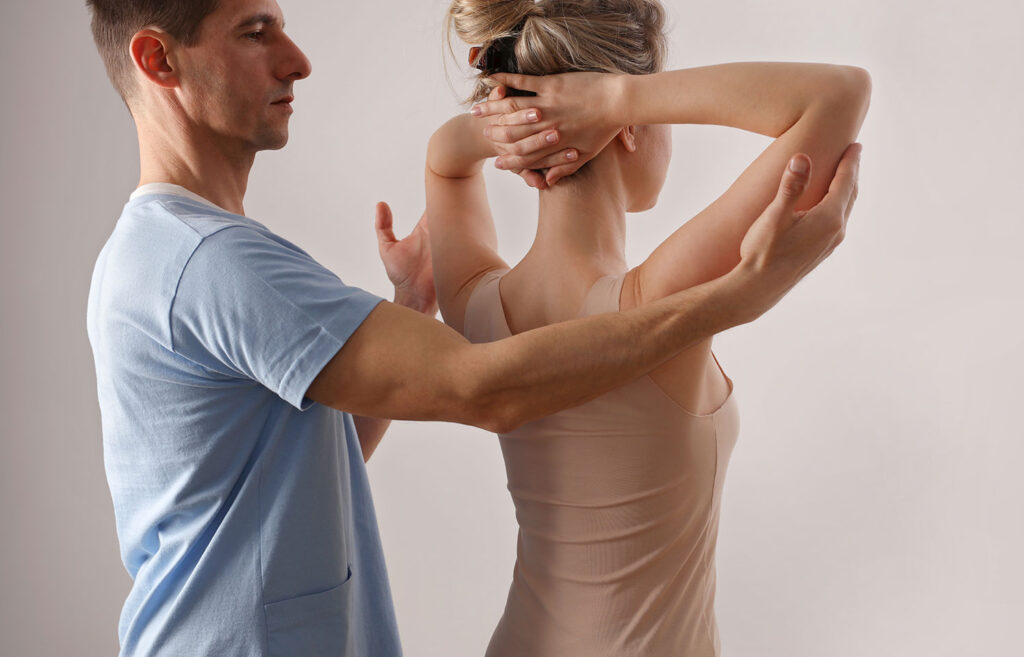 Woman getting decompression treatment