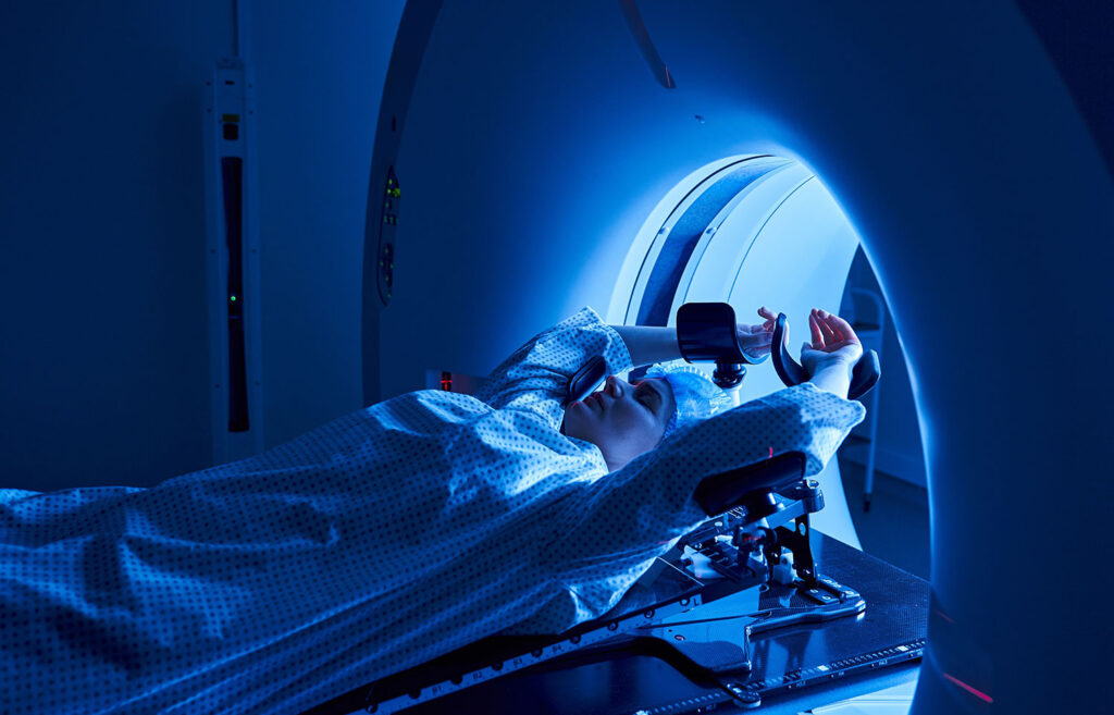 Person getting an MRI